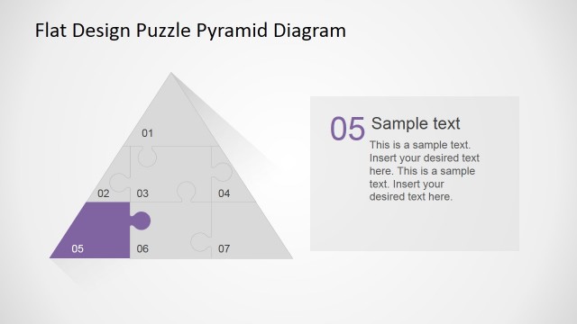 Fifth Step Highlight Pyramid Puzzle PowerPoint Diagram