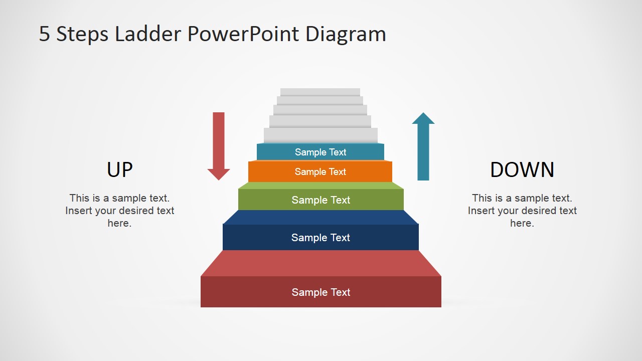 5 Steps Ladder Powerpoint Diagram Slidemodel