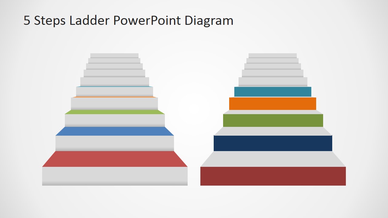 5 Steps Ladder Powerpoint Diagram Slidemodel 4500