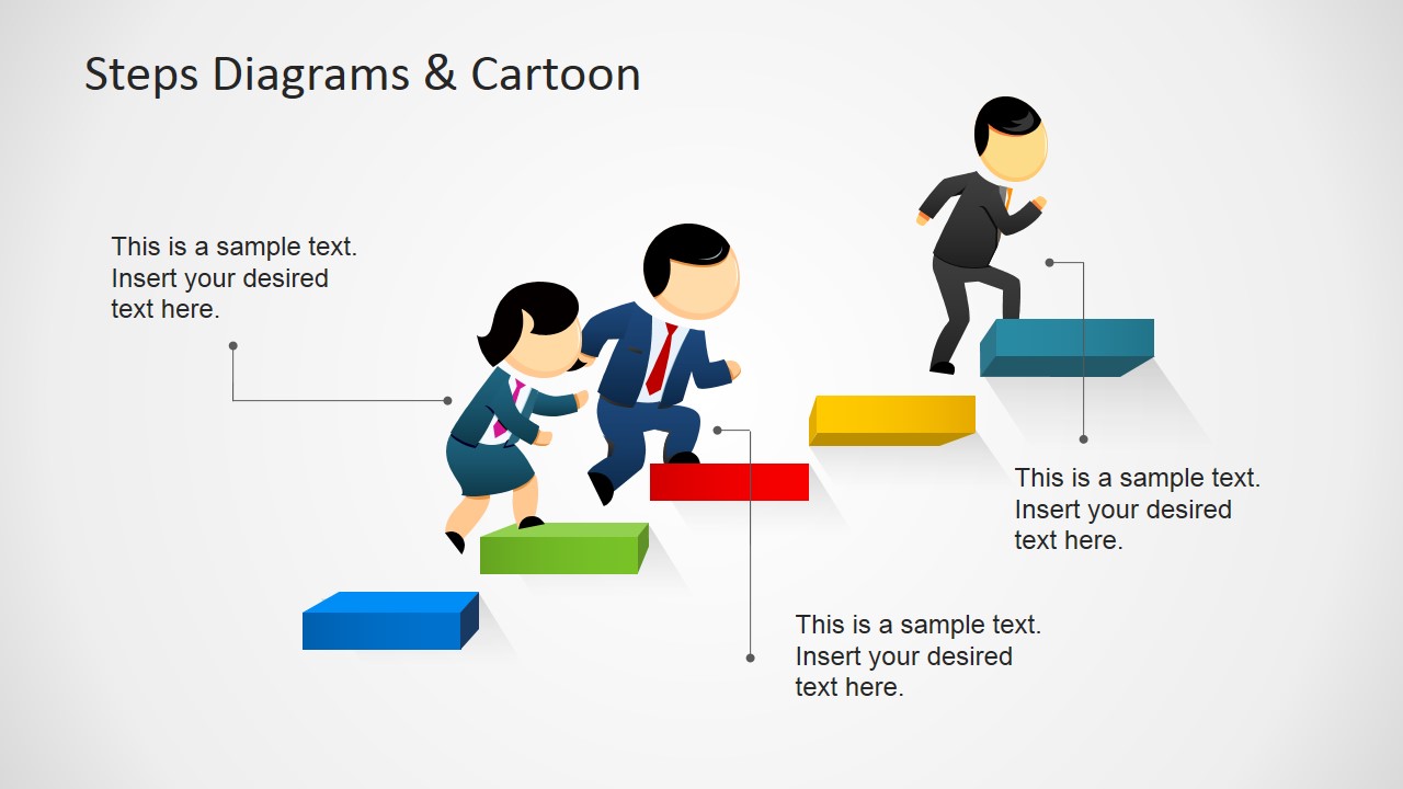 3D Steps Ladder Template for PowerPoint - SlideModel