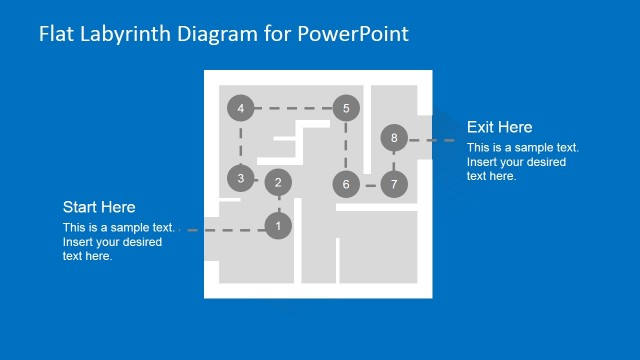 Flat Labyrinth Diagram Template for PowerPoint