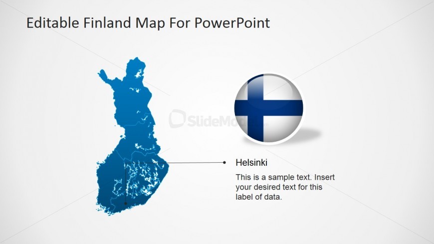 Finland Map Template for PowerPoint & Flag