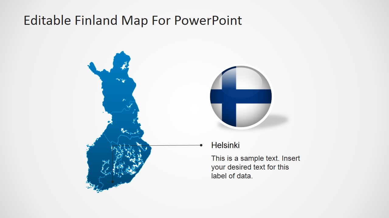 Finland Map Template for PowerPoint & Flag