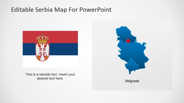 Flat Serbian Flag and Regions PowerPoint Map