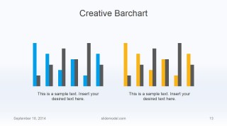 Flat Business Thin Bar Chart Slide Design