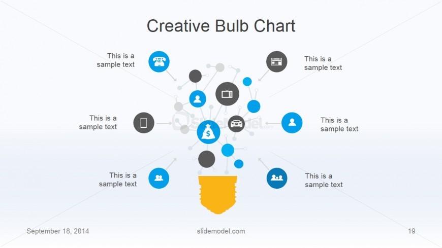 Flat Business Creative Light Bulb Chart for PowerPoint