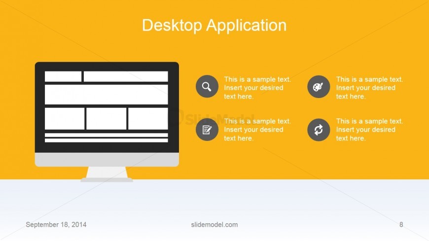 Flat Business Screen Slide Design with Display Shape