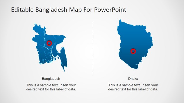 Dhaka Capital City In Bangladesh PowerPoint Map