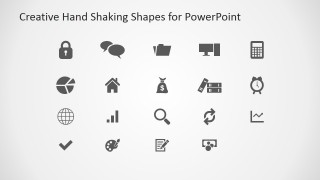 Flat Hand Shaking Icons for PowerPoint