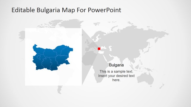 Bulgaria in World Map PowerPoint Design