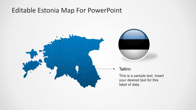 Estonia Map with City Arrow Marker