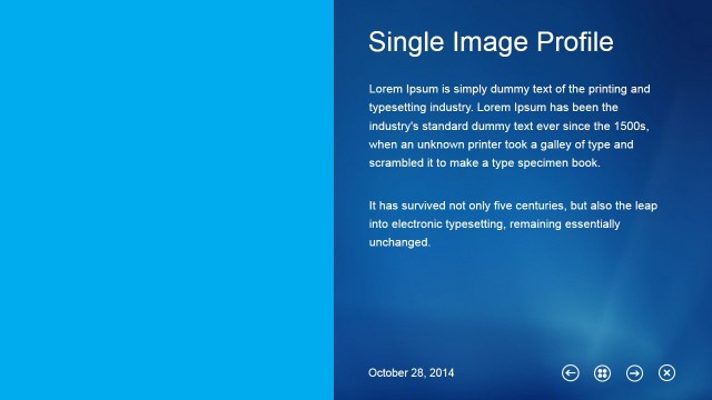 Single Image Profile Slide Design