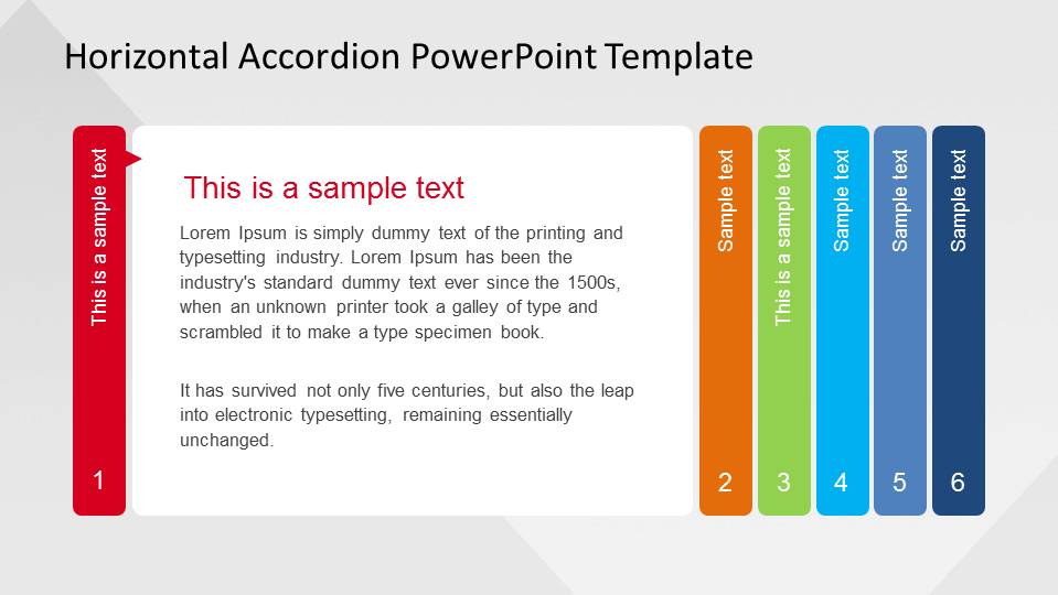 Horizontal Accordion PowerPoint Template - SlideModel