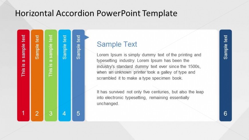 Step 5 of 6 of Horizontal Accordion for PowerPoint