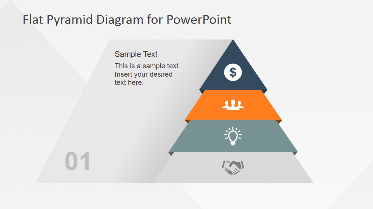 4 Levels Flat Pyramid Diagram Template For Powerpoint Slidemodel 7032