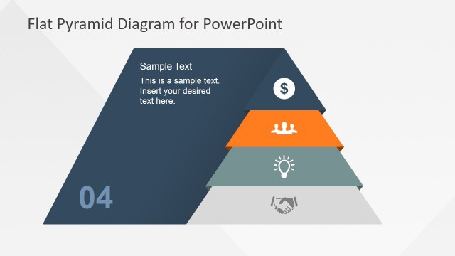 Flat Pyramid Diagram 4 Steps – 4 Level