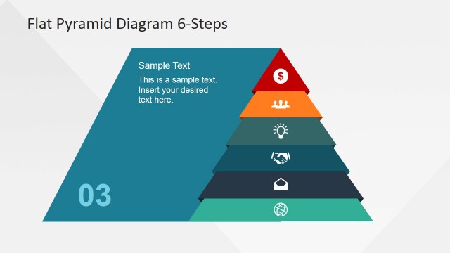 Flat Pyramid Diagram Emphasizing Third Layer