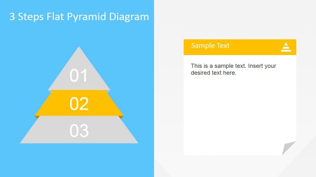 Second Step Description Flat PowerPoint Pyramid Diagram