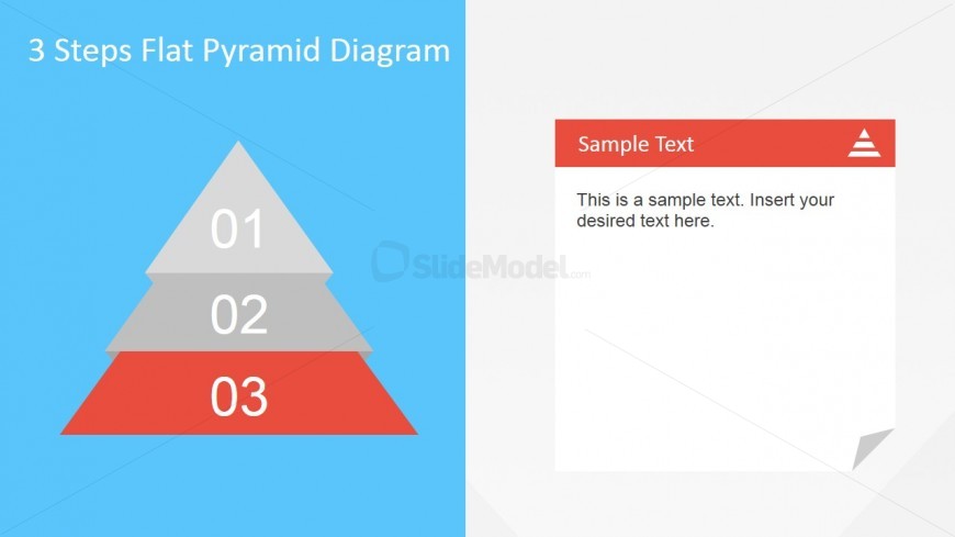 Third Step Described of Flat Pyramid Diagram for PowerPoint