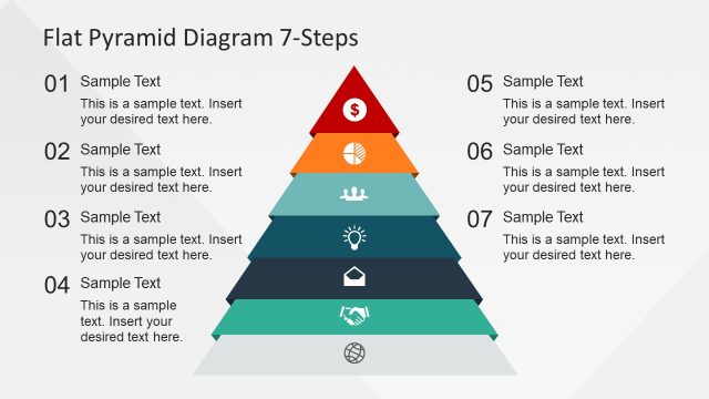 7 Steps Flat Pyramid PowerPoint Diagram