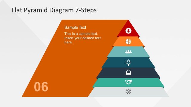 Template of Flat Pyramid Chart Diagram