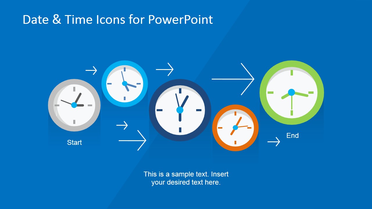 Time & Date PowerPoint Template Process Flow