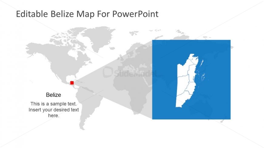 Editable Map of World and Belize