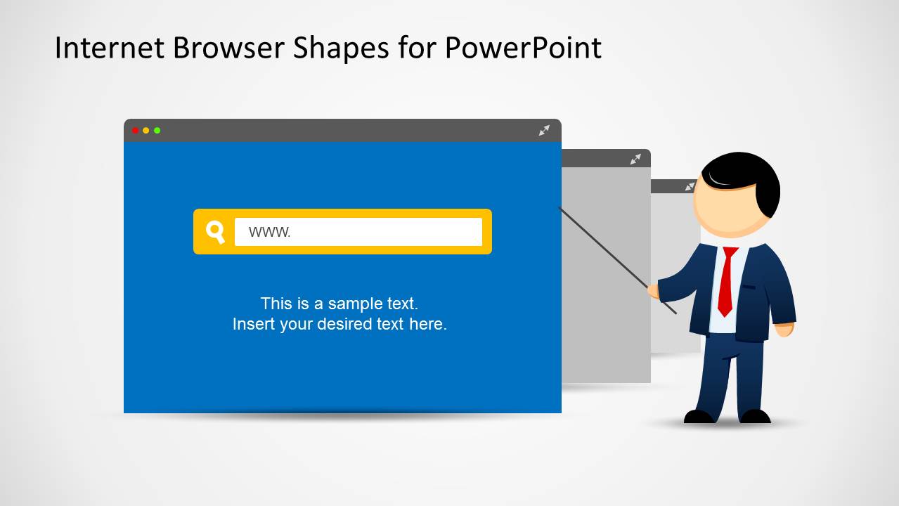 Web Browser & Mike Presenter Illustration for PowerPoint