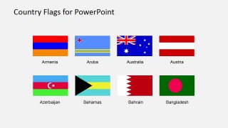 Country Banners on Maps PowerPoint Slide
