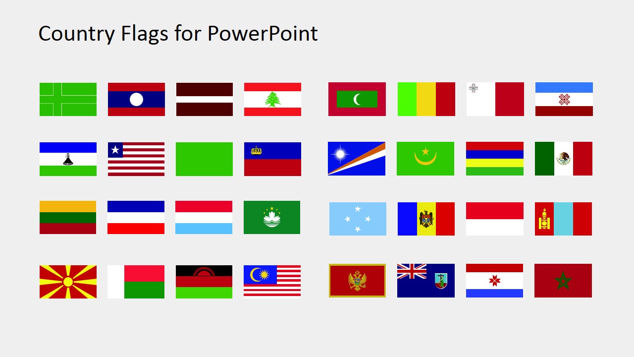 PowerPoint Shapes of World National Flags