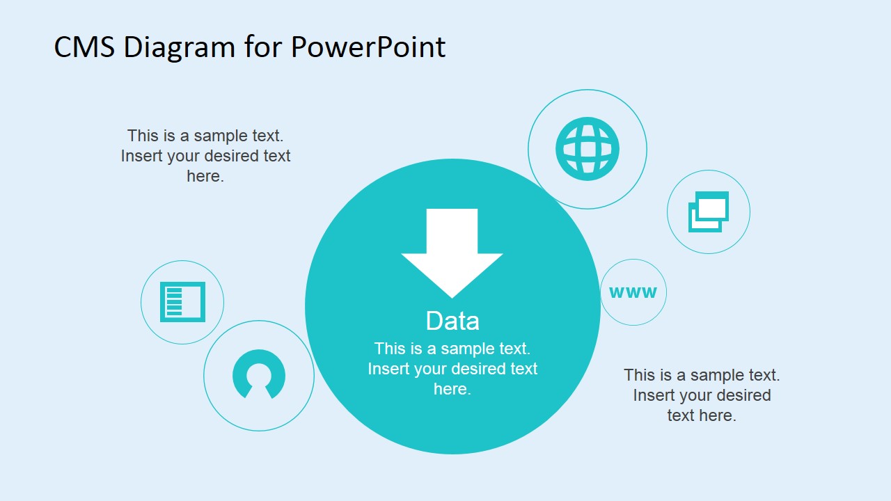 CMS Data PowerPoint Presentation - SlideModel funnel diagram icon 