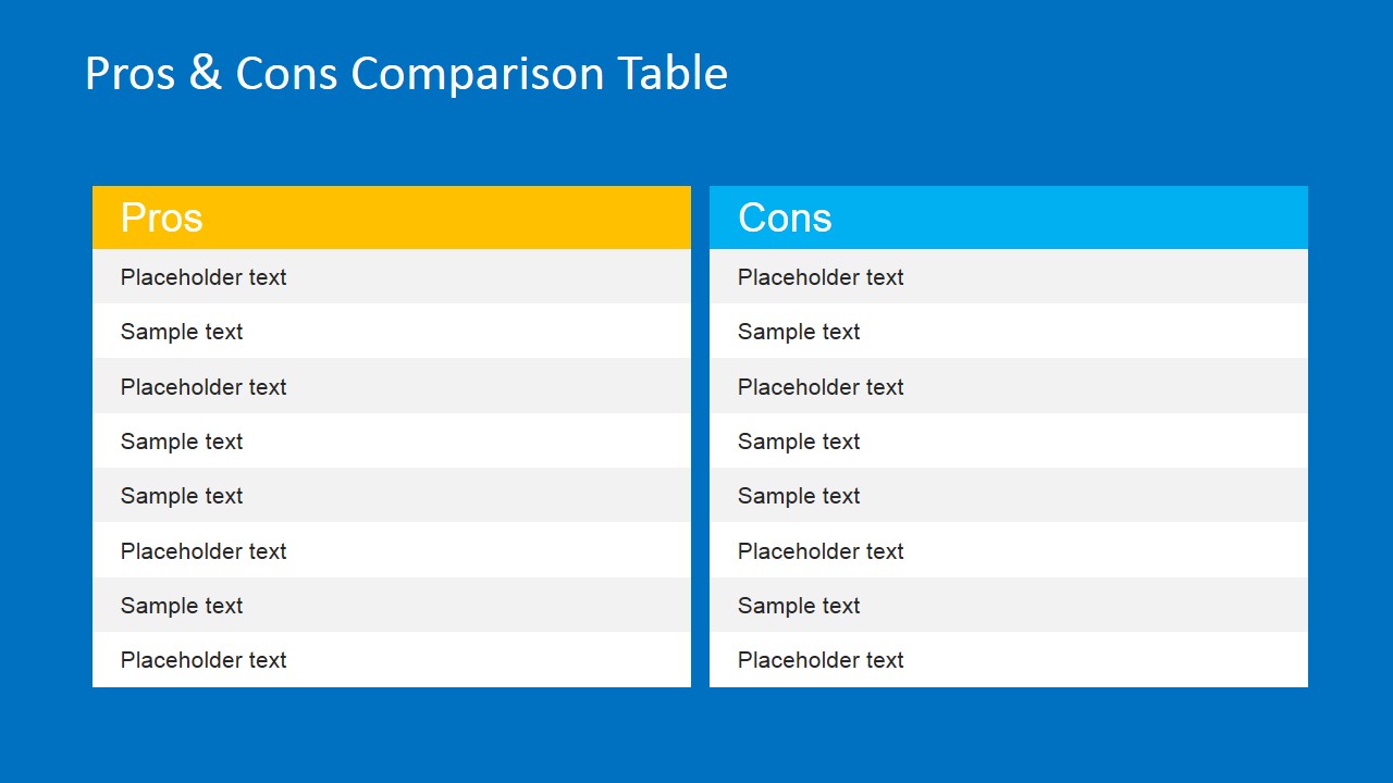 Pros And Cons Chart