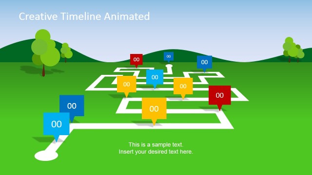 Animated Landscape PowerPoint Timeline