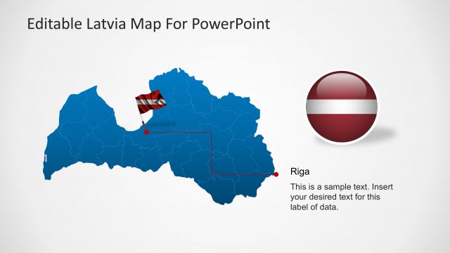Latvia Map and Flag for PowerPoint