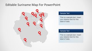 Template of Suriname Map Text Placeholders