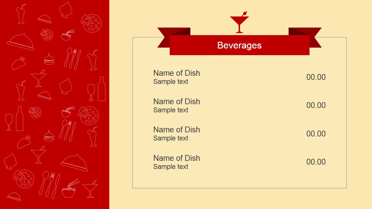 Restaurant Beverages PowerPoint Slide
