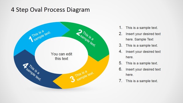 4 Step Oval Process Diagram Template for PowerPoint