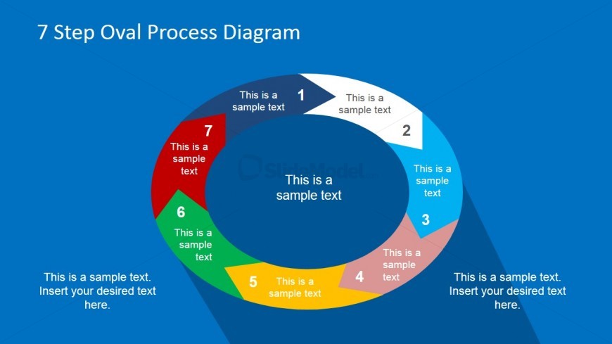 7 Steps Oval Template Design with Blue Background