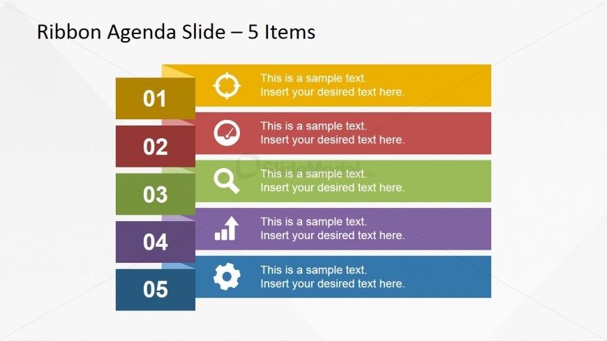 Narrow Ribbon Design for Presentation Agenda Slides