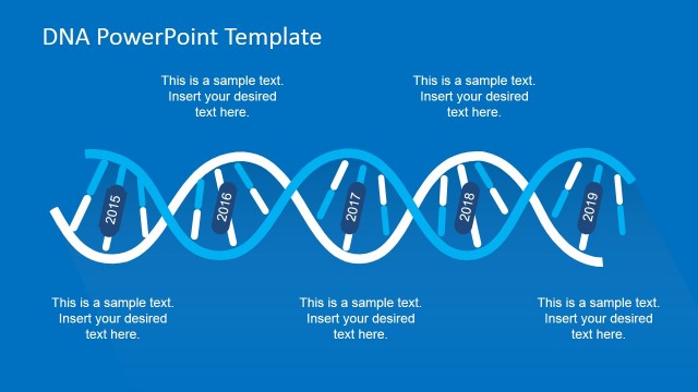 DNA Spiral Design Timeline for PowerPoint