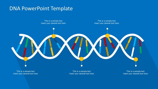 DNA PowerPoint Template in Blue Background