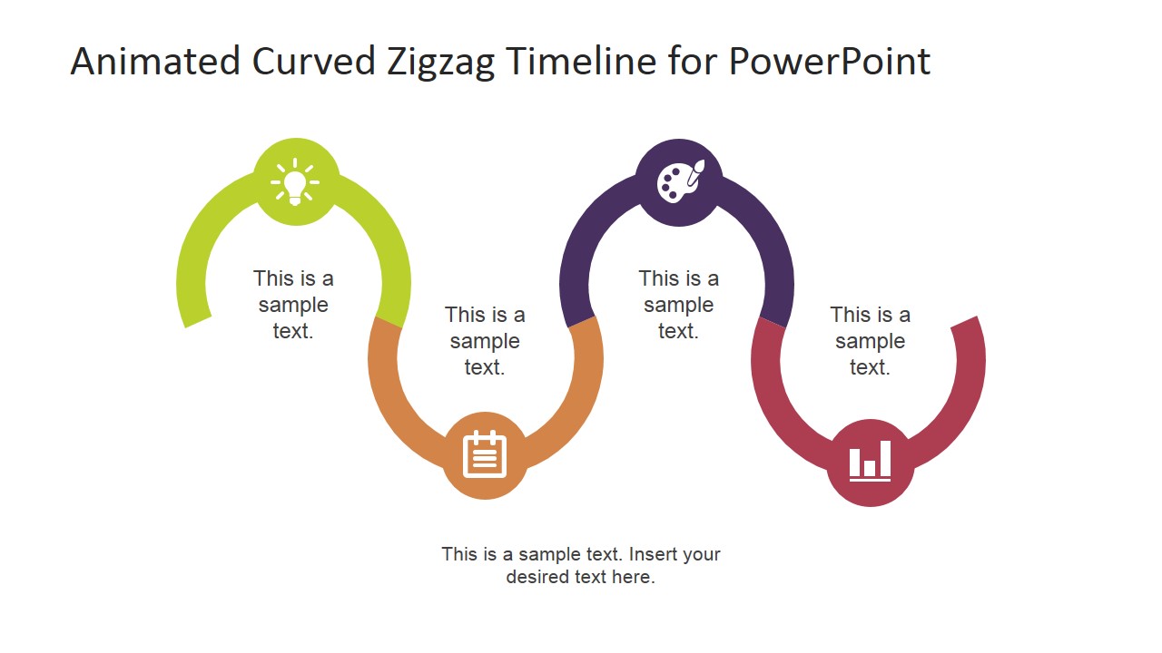 PowerPoint Roadmap Described with Icons Milestones