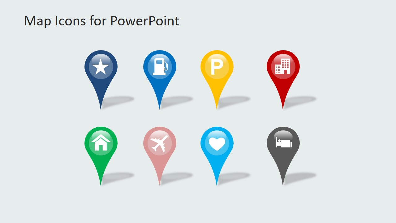 Map With Gps Icons Powerpoint Template