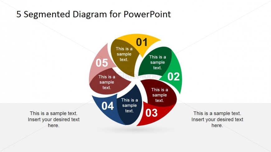 5 Steps Segmented Diagram Design 3D Sphere