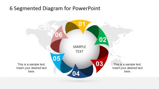 Circular 6 Segmented Diagram with Text Placeholders