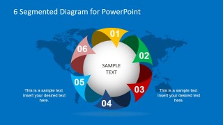 Circular Diagram and World Map in Blue Background