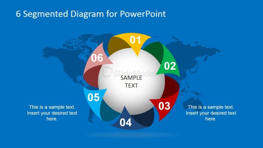 Circular Diagram and World Map in Blue Background