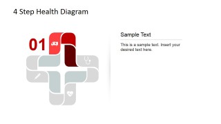 Ambulance Icon 4 Step Health Care Diagram for PowerPoint