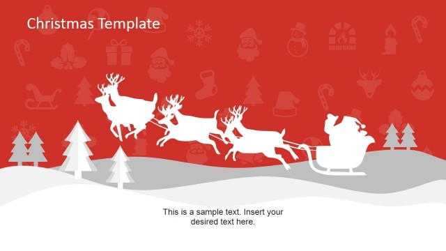 Christmas Reindeer and Sledge Theme Slide