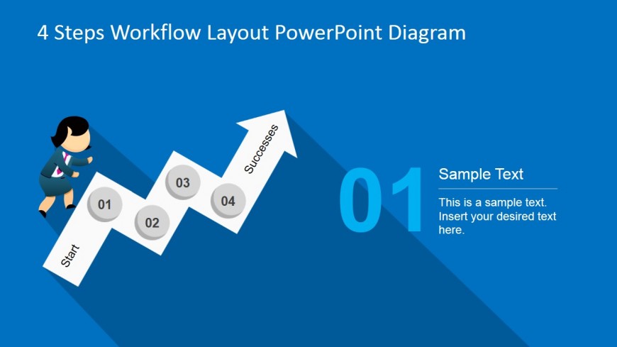 Four Steps PowerPoint Diagram Arrow